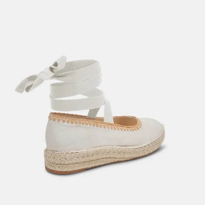Dolce Vita Morgan Flats Ivory Canvas Women Flats and Loafers