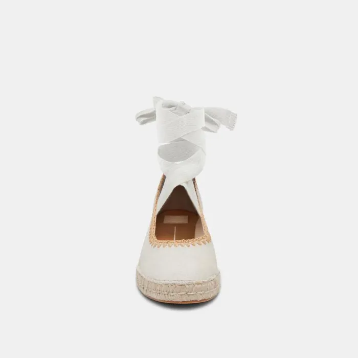 Dolce Vita Morgan Flats Ivory Canvas Women Flats and Loafers