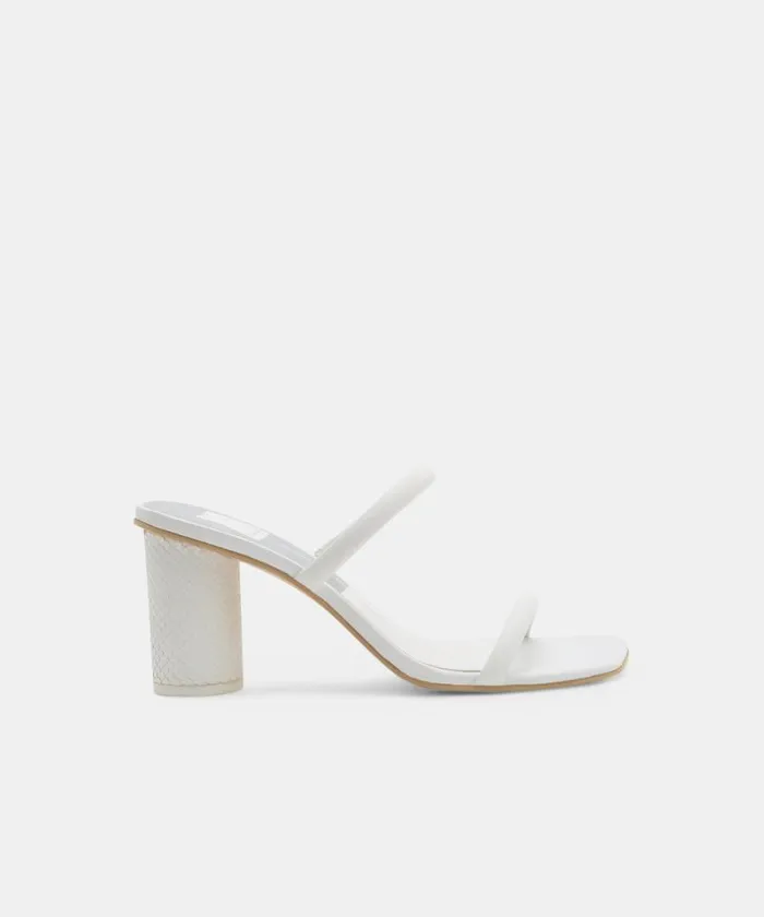 Dolce Vita Noles Heels White Leather Women Sandals
