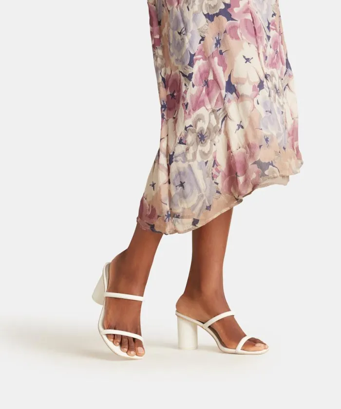 Dolce Vita Noles Heels White Leather Women Sandals
