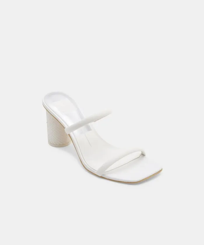 Dolce Vita Noles Heels White Leather Women Sandals