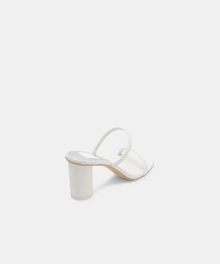 Dolce Vita Noles Heels White Leather Women Sandals