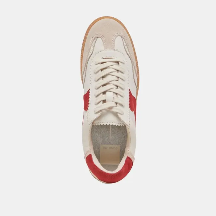 Dolce Vita Notice Sneakers White Red Leather Women Sneakers