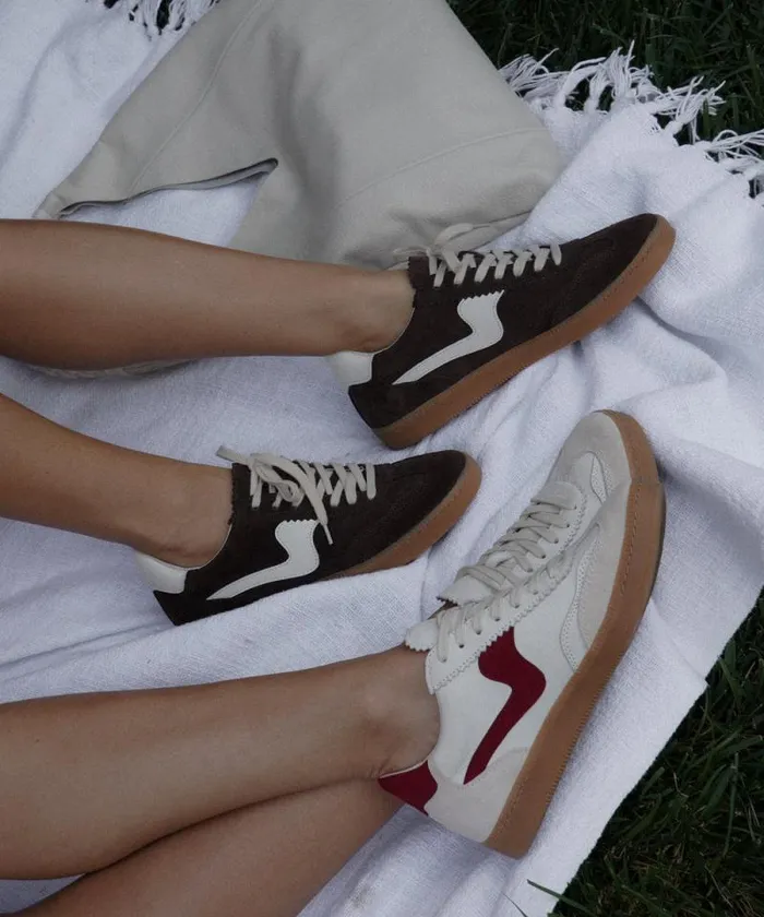 Dolce Vita Notice Sneakers White Red Leather Women Sneakers