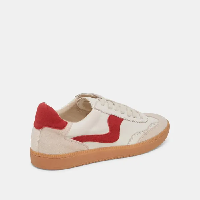 Dolce Vita Notice Sneakers White Red Leather Women Sneakers