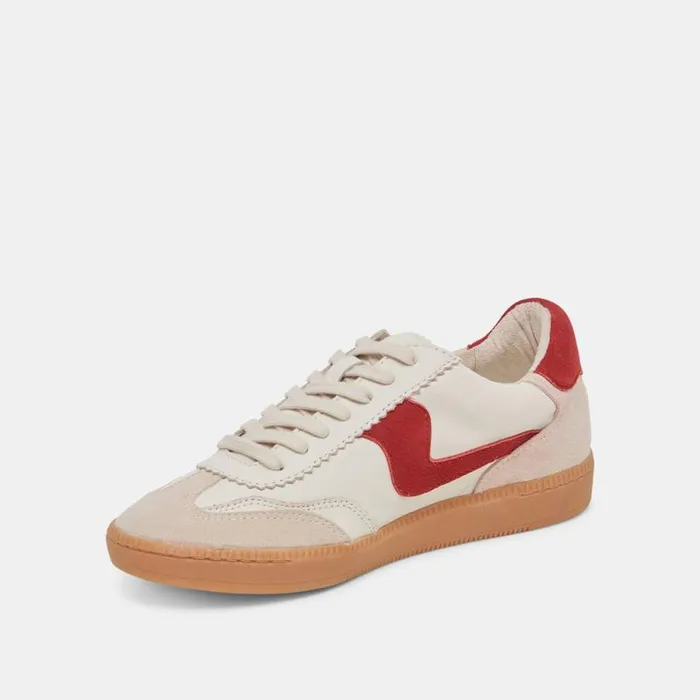Dolce Vita Notice Sneakers White Red Leather Women Sneakers