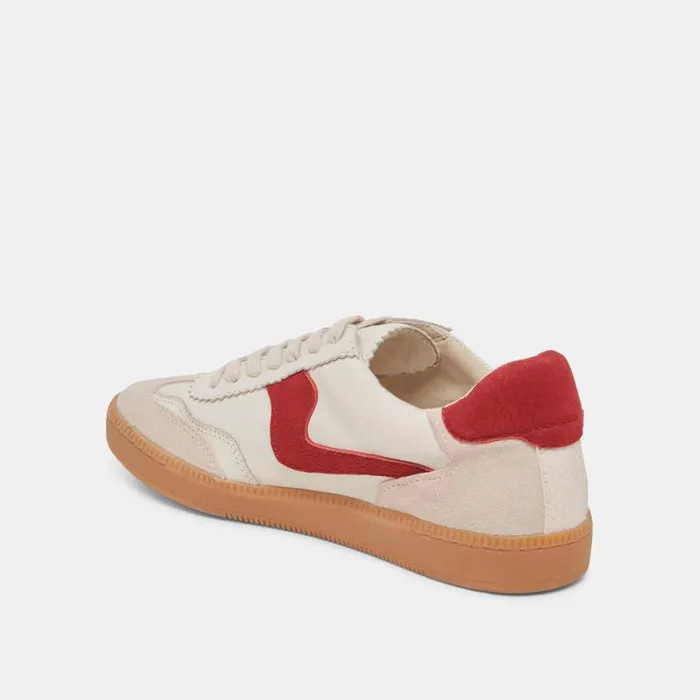 Dolce Vita Notice Sneakers White Red Leather Women Sneakers