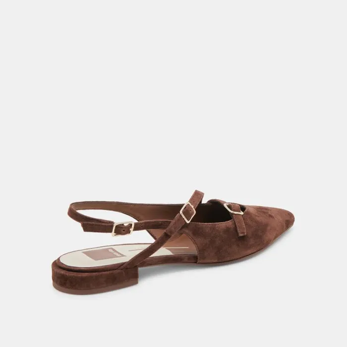 Dolce Vita Pamla Flats Dk Brown Suede Women Flats and Loafers