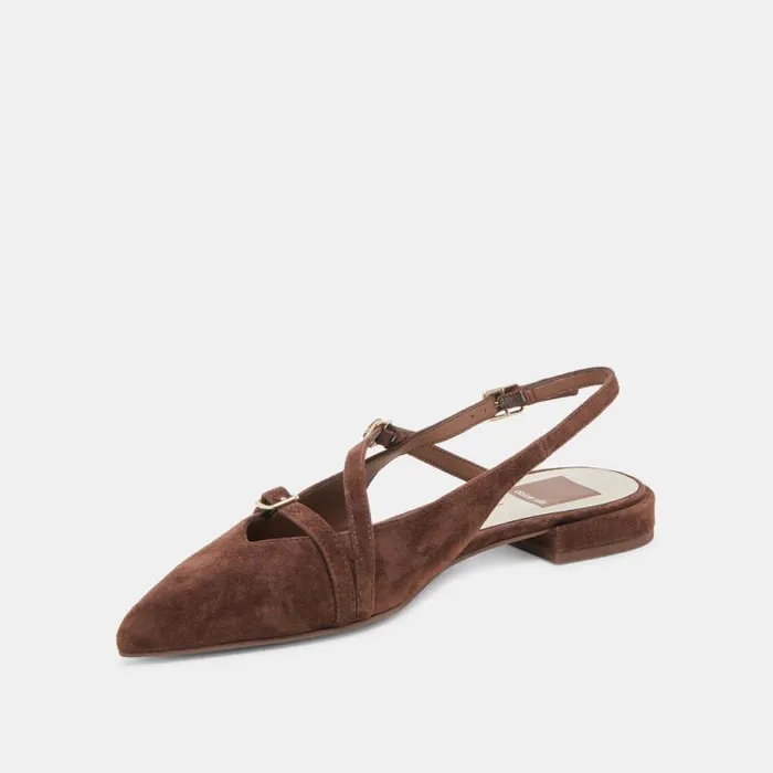 Dolce Vita Pamla Flats Dk Brown Suede Women Flats and Loafers