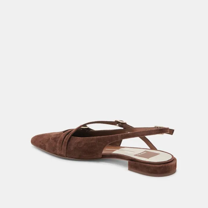 Dolce Vita Pamla Flats Dk Brown Suede Women Flats and Loafers