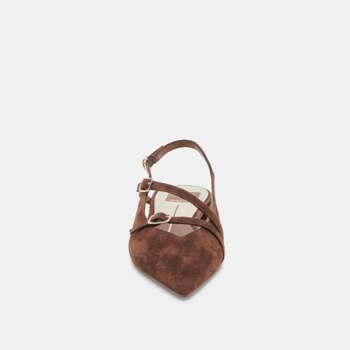 Dolce Vita Pamla Flats Dk Brown Suede Women Flats and Loafers