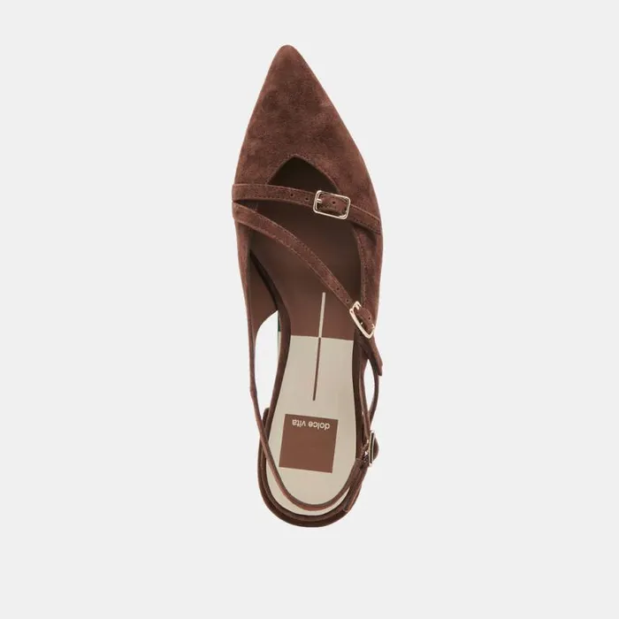 Dolce Vita Pamla Flats Dk Brown Suede Women Flats and Loafers