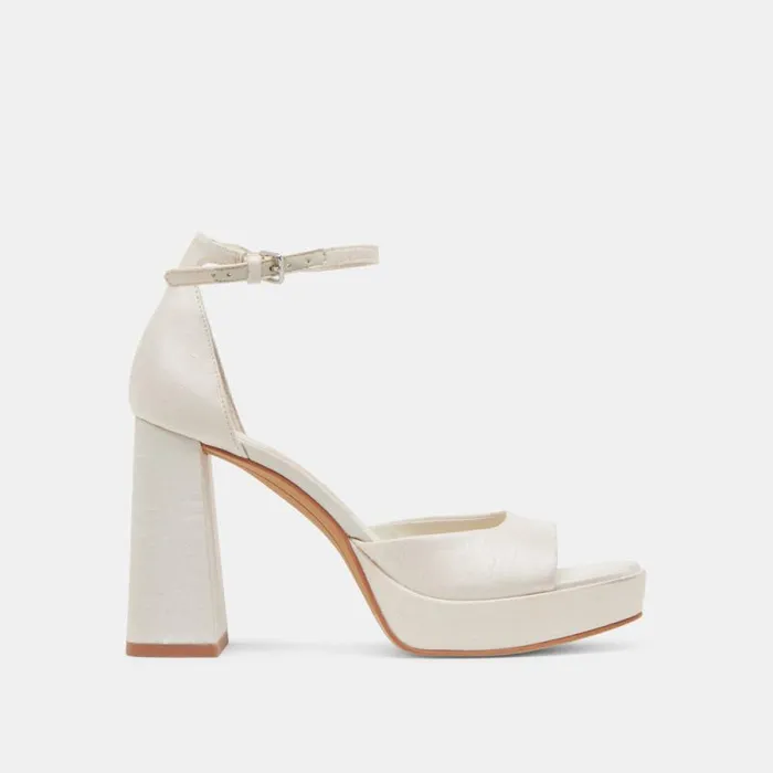 Dolce Vita Pandro Heels White Satin Women Heels