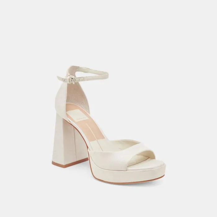 Dolce Vita Pandro Heels White Satin Women Heels