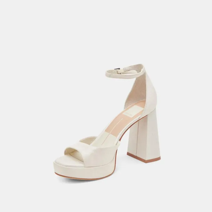 Dolce Vita Pandro Heels White Satin Women Heels