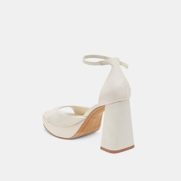 Dolce Vita Pandro Heels White Satin Women Heels