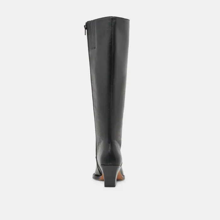 Dolce Vita Raj Wide Calf Boots Black Leather Women Boots and Booties
