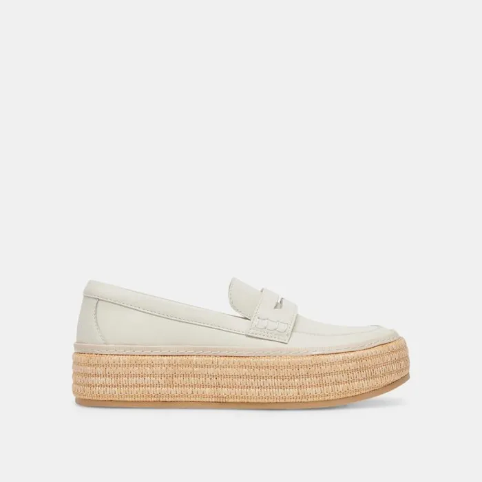 Dolce Vita Ranna Loafers Ivory Leather Women Flats and Loafers