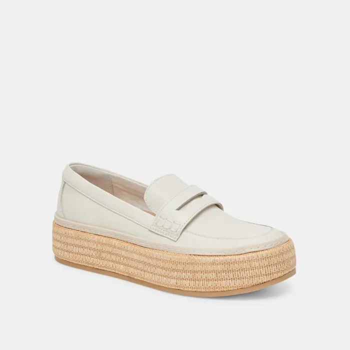 Dolce Vita Ranna Loafers Ivory Leather Women Flats and Loafers