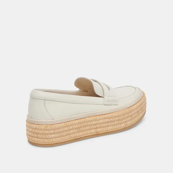 Dolce Vita Ranna Loafers Ivory Leather Women Flats and Loafers