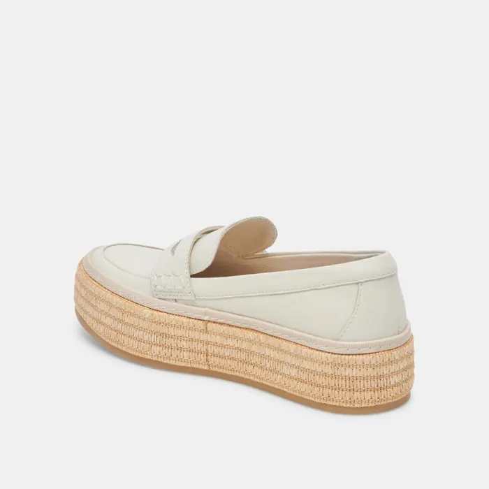 Dolce Vita Ranna Loafers Ivory Leather Women Flats and Loafers
