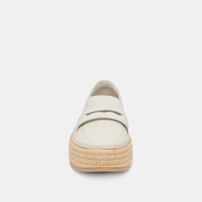 Dolce Vita Ranna Loafers Ivory Leather Women Flats and Loafers