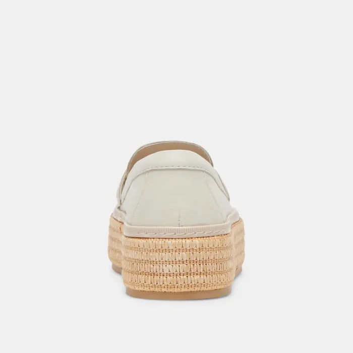 Dolce Vita Ranna Loafers Ivory Leather Women Flats and Loafers