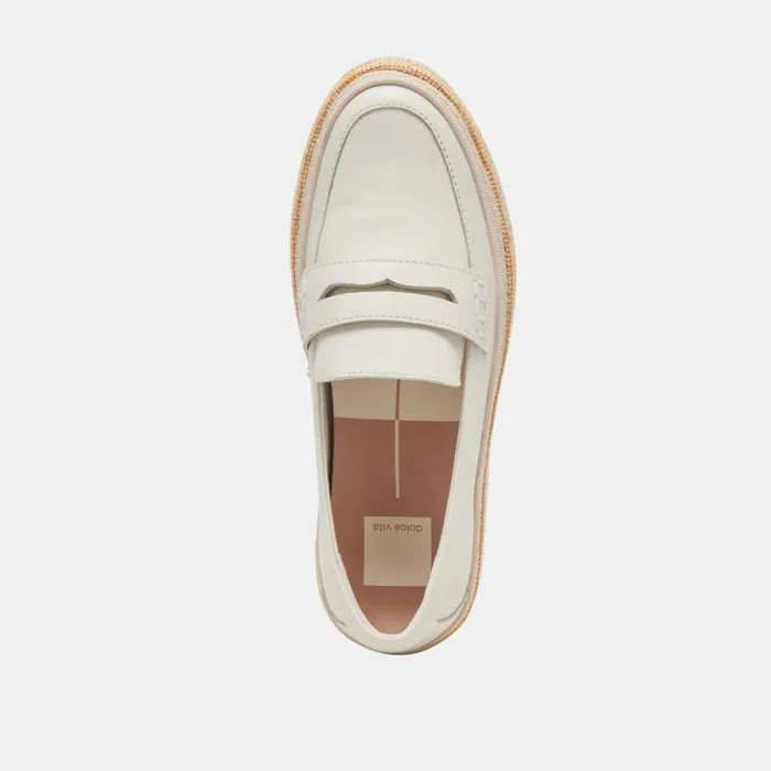 Dolce Vita Ranna Loafers Ivory Leather Women Flats and Loafers