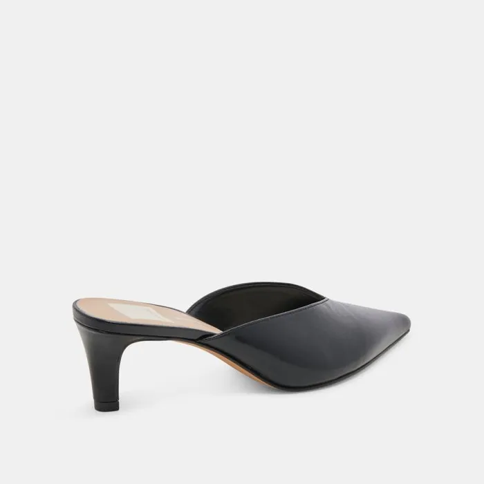 Dolce Vita Sarina Heels Midnight Crinkle Patent Women Mules and Clogs