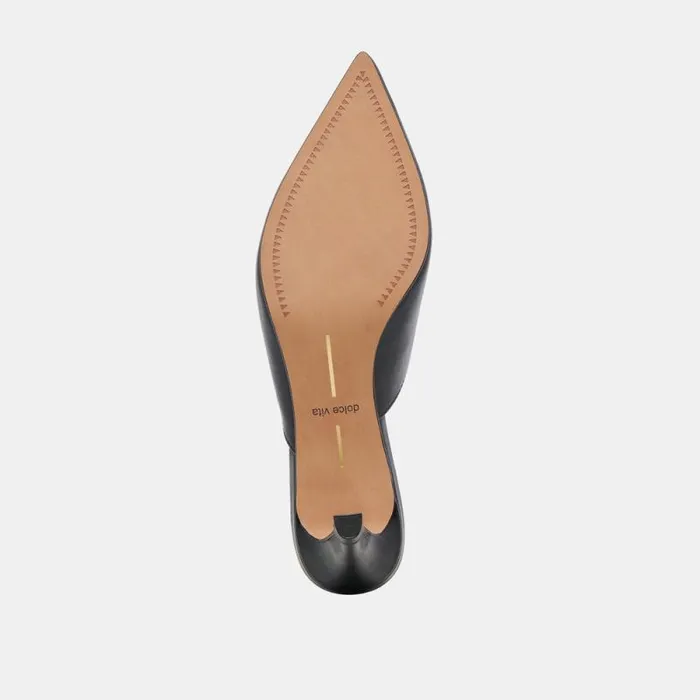 Dolce Vita Sarina Heels Midnight Crinkle Patent Women Mules and Clogs