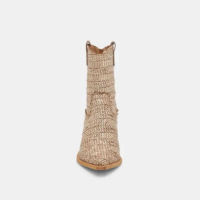 Dolce Vita Texin Booties Brown Multi Raffia Women Boots and Booties