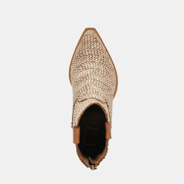 Dolce Vita Texin Booties Brown Multi Raffia Women Boots and Booties