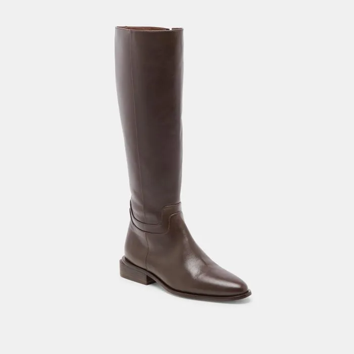 Dolce Vita Verdi Boots Walnut Leather Women Boots and Booties