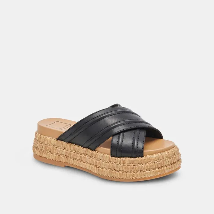 Dolce Vita Weslee Sandals Black Leather Women Sandals