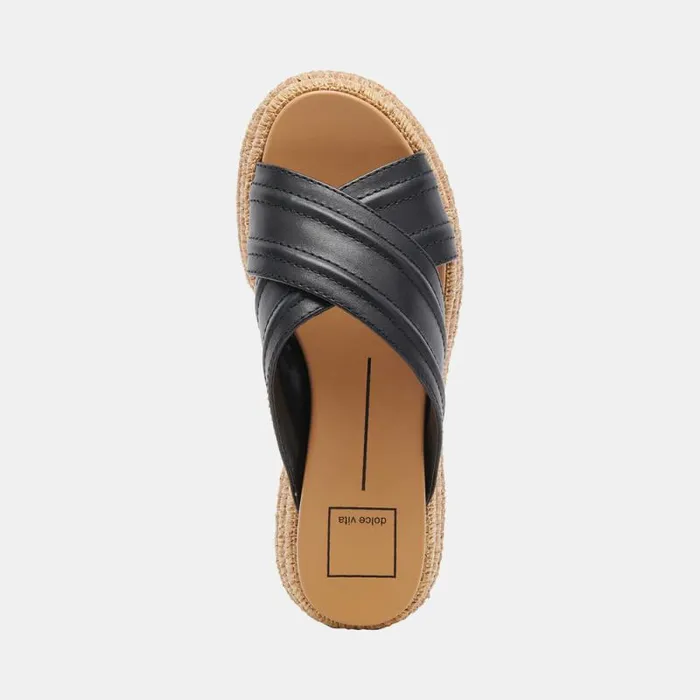 Dolce Vita Weslee Sandals Black Leather Women Sandals