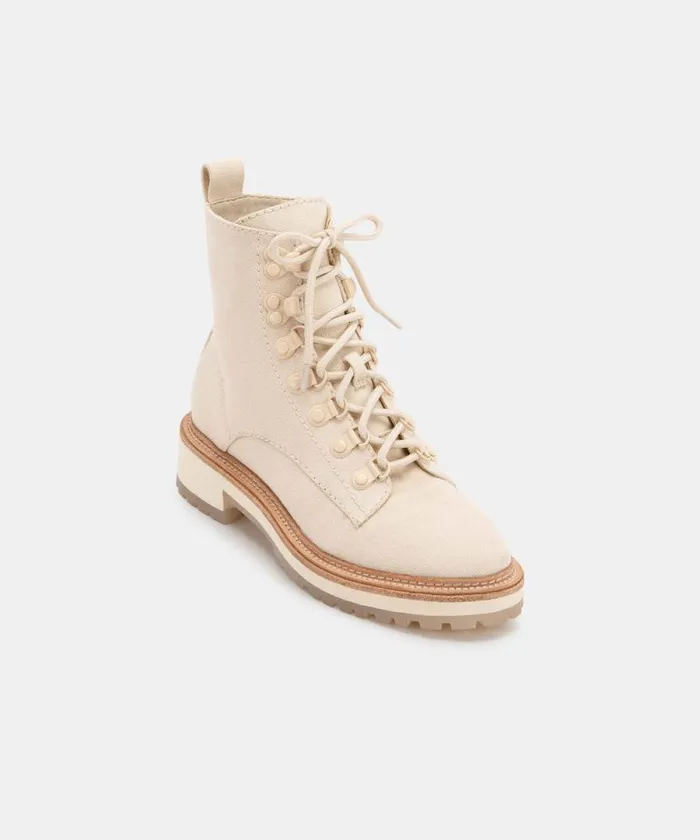 Dolce Vita Whitny Boots Sandstone Canvas Women Boots and Booties