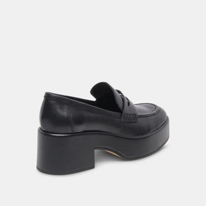 Dolce Vita Yanni Loafers Black Leather Women Flats and Loafers