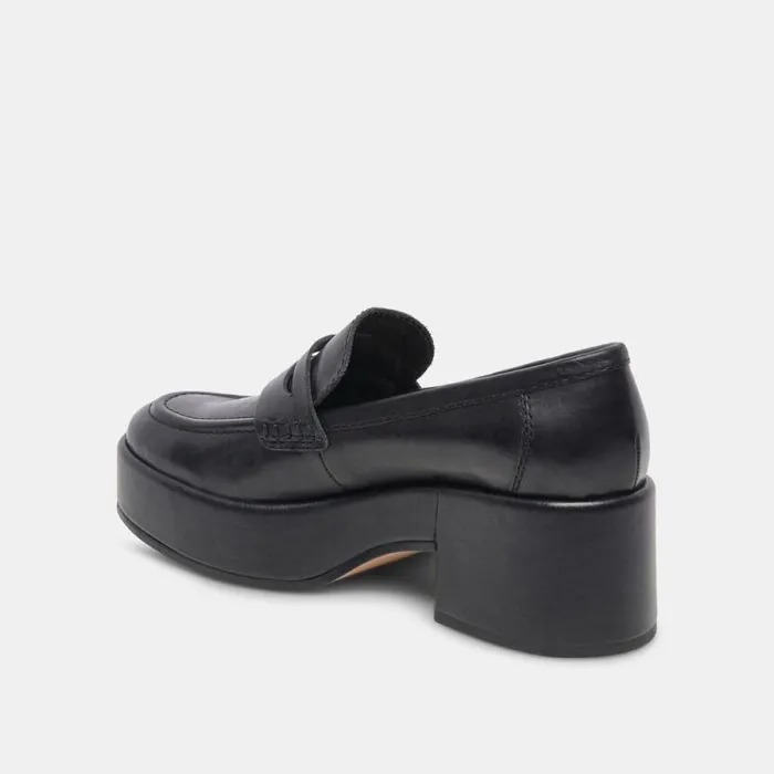 Dolce Vita Yanni Loafers Black Leather Women Flats and Loafers
