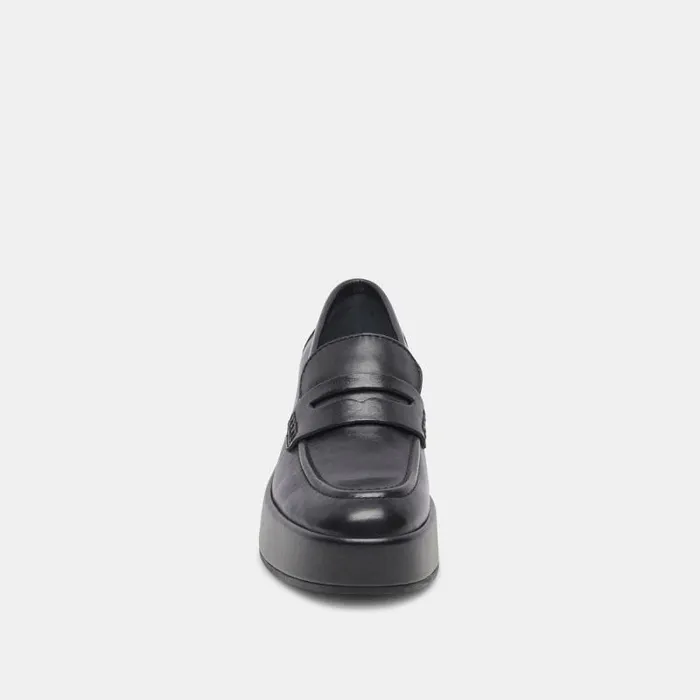 Dolce Vita Yanni Loafers Black Leather Women Flats and Loafers