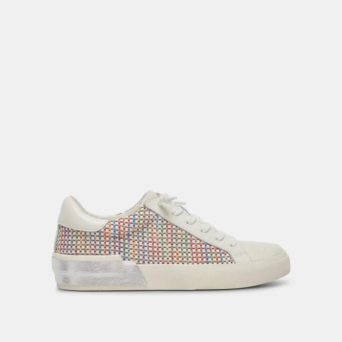 Dolce Vita Zina Pride Sneakers White Multi Raffia Women Sneakers