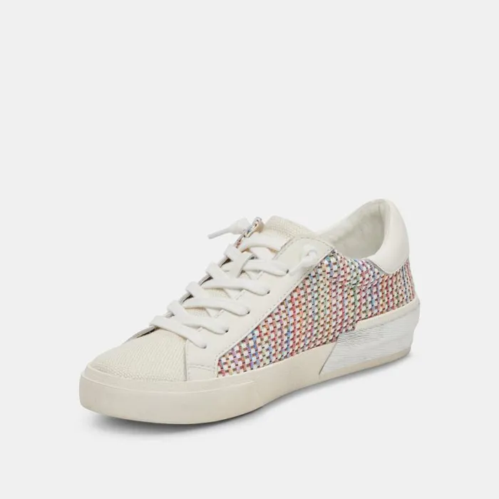 Dolce Vita Zina Pride Sneakers White Multi Raffia Women Sneakers