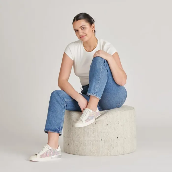 Dolce Vita Zina Pride Sneakers White Multi Raffia Women Sneakers