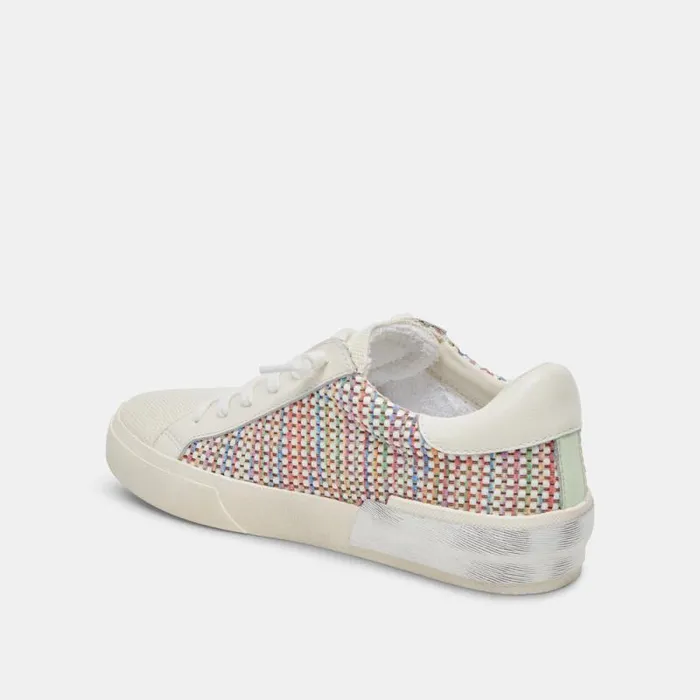 Dolce Vita Zina Pride Sneakers White Multi Raffia Women Sneakers