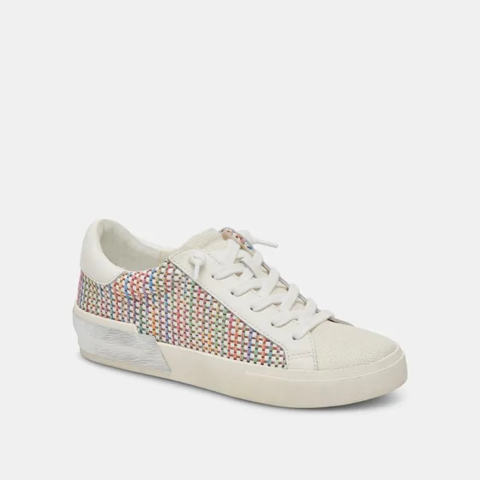 Dolce Vita Zina Pride Sneakers White Multi Raffia Women Sneakers