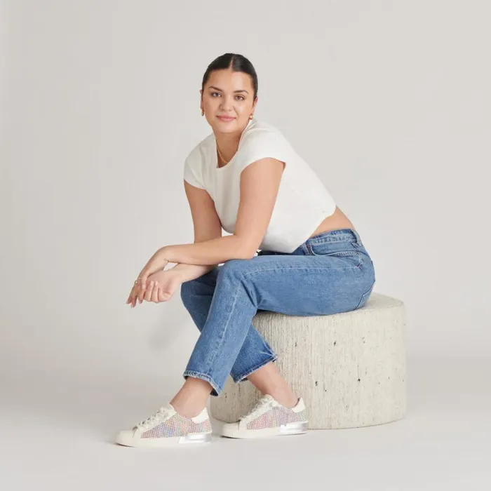 Dolce Vita Zina Pride Sneakers White Multi Raffia Women Sneakers