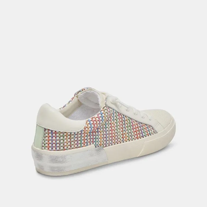 Dolce Vita Zina Pride Sneakers White Multi Raffia Women Sneakers