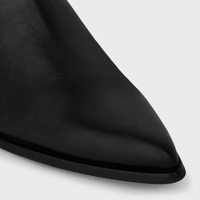Double Buckle Zipped Conique Boot In Shiny Calfskin Black Men CELINE BOOTS