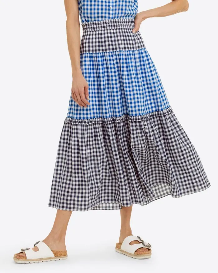 Draper James Bottoms and Skirts Women Peasant Skirt In Blue Gingham