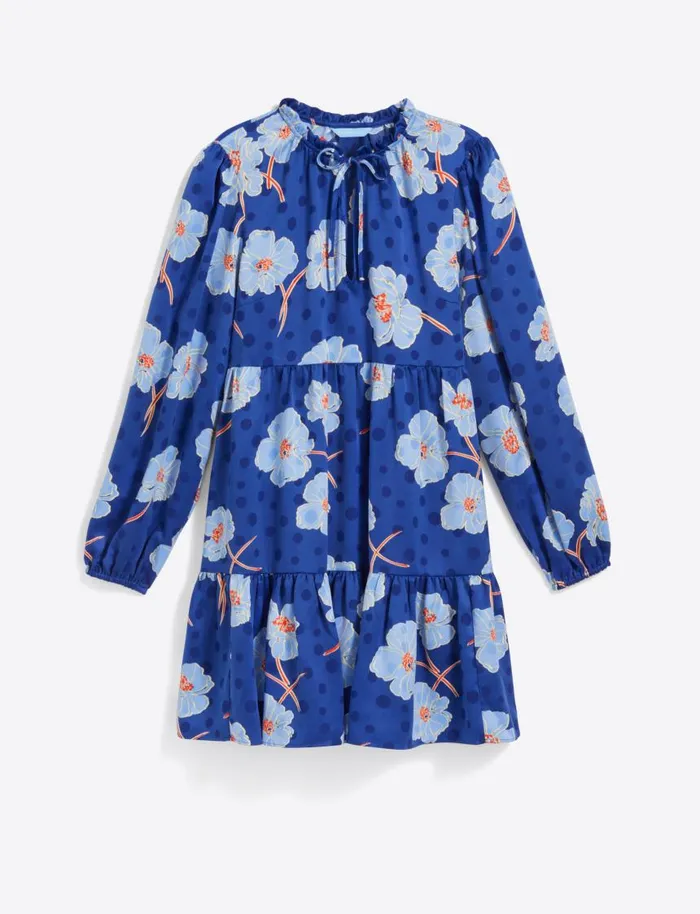 Draper James Dresses Women Connie Long Sleeve Mini Dress In Printed Dot Jacquard