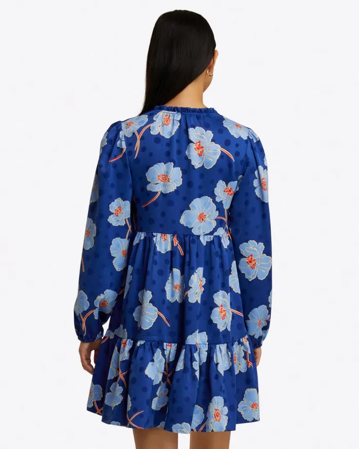 Draper James Dresses Women Connie Long Sleeve Mini Dress In Printed Dot Jacquard